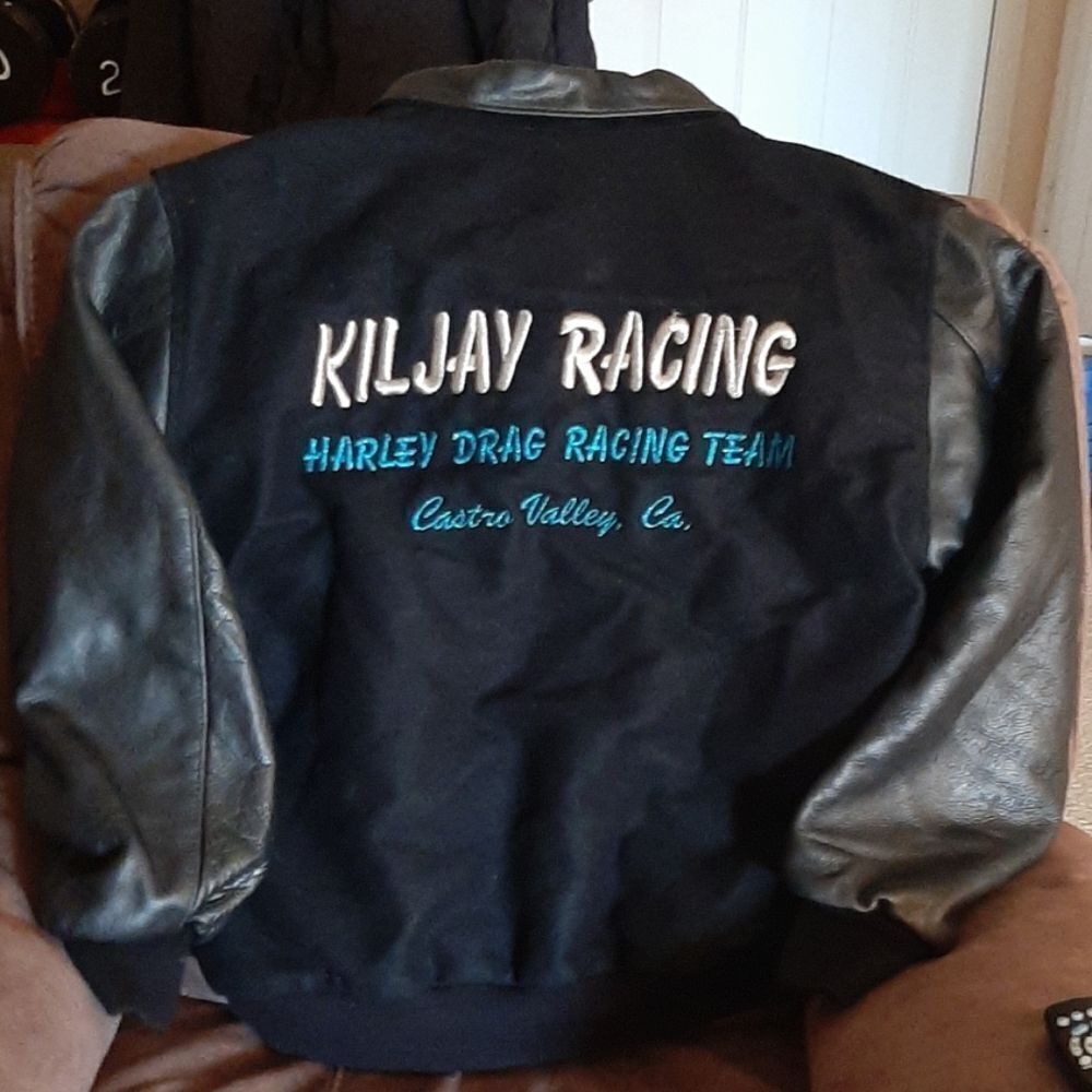 Harley Drag Racing Team Wool Leather jacket  XXL